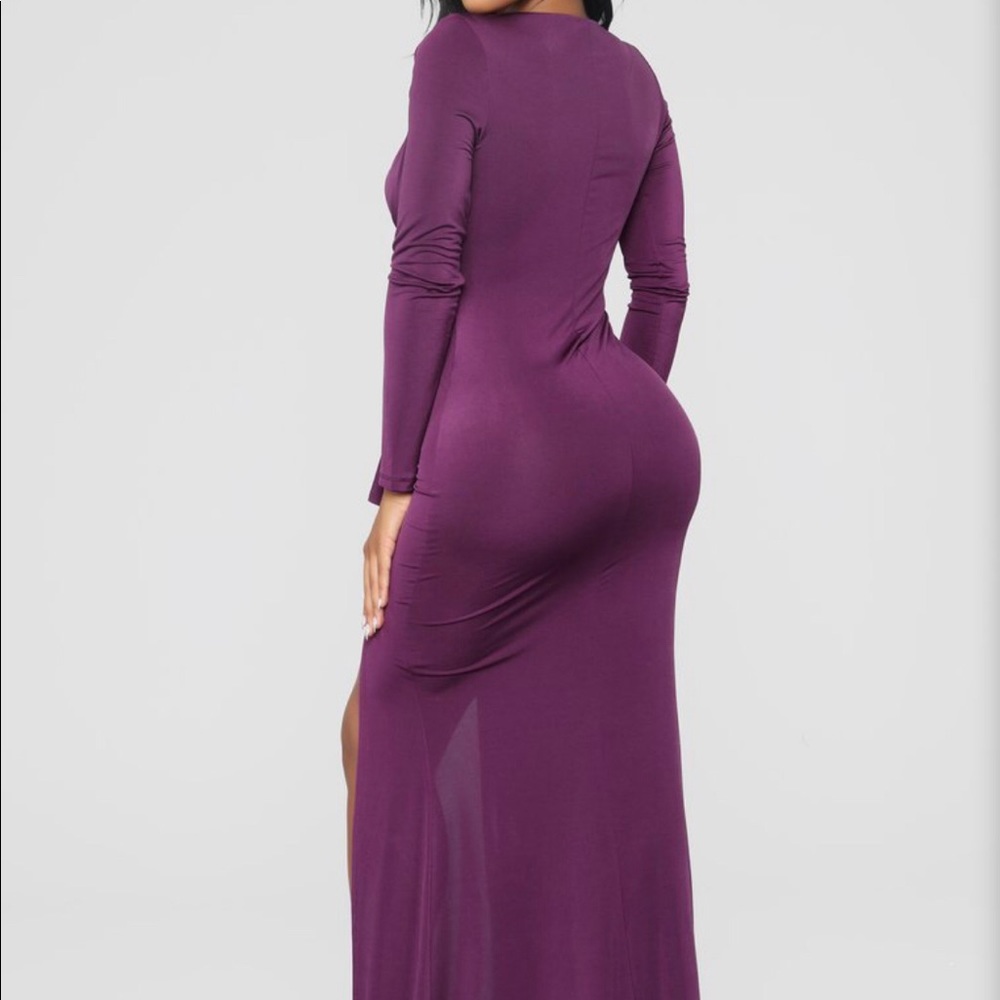 Sexy plum color dress with split